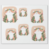 Schattigee Bloemenkat Cadeaupapier (Vlak)