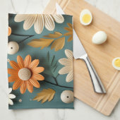 Schattigee bloemenkeukenhanddoek theedoek (Quarter Fold)