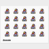 Schattigee bloemenknop ronde sticker (Vel)