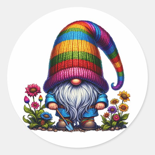 Schattigee bloemenknop ronde sticker (Voorkant)