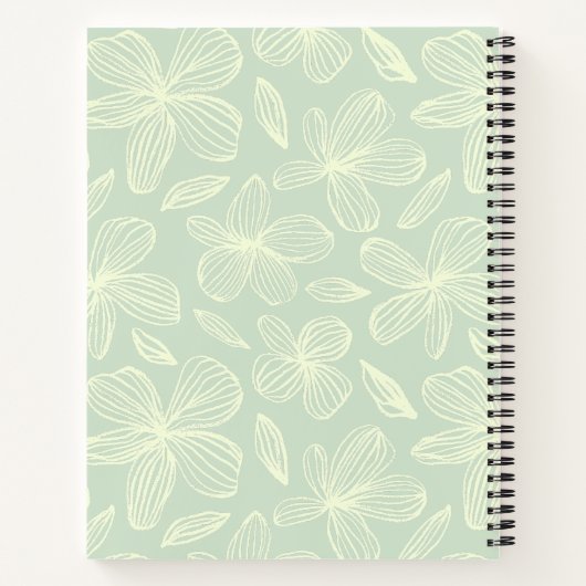 Schattigee Bloemenkoepel Groen Monogram Notitieboe Notitieboek (Achterkant)