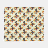 Schattigee Bloemenkolibrie Fleece Deken (Voorkant (Horizontaal))