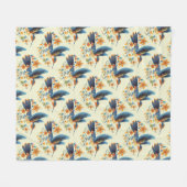 Schattigee Bloemenkolibrie Fleece Deken (Voorkant (Horizontaal))