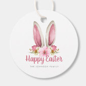 Schattigee bloemenkonijnenoren Happy Easter Bedankjes Labels