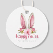Schattigee bloemenkonijnenoren Happy Easter Bedankjes Labels