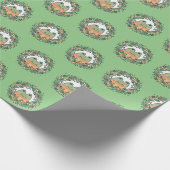 Schattigee bloemenkrans kikker in trui cadeaupapier (Hoek)