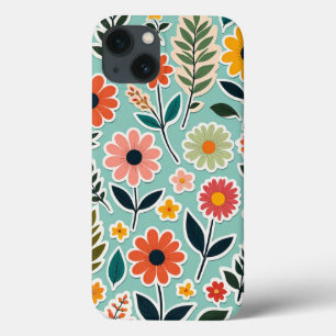Schattigee Bloemenkunst Sticker Lente Wildbloemen Case-Mate iPhone Case