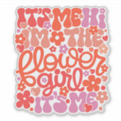 Schattigee Bloemenmeisje bruiloft "Hi It's Me" Sti Sticker (Voorkant)