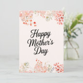 Schattigee bloemenmoeder Printable Happy Mothers D Kaart (Staand voorkant)