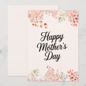 Schattigee bloemenmoeder Printable Happy Mothers D Kaart (Voorkant / Achterkant)