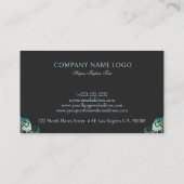 Schattigee bloemenolifant op donkergrijs visitekaartje (Achterkant)