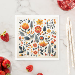 Schattigee bloemenpapieren servetten