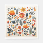 Schattigee bloemenpapieren servetten (Voorkant)