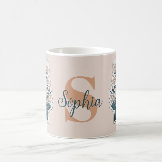 Schattigee Bloemenpastel kleuren  Koffiemok (Center)