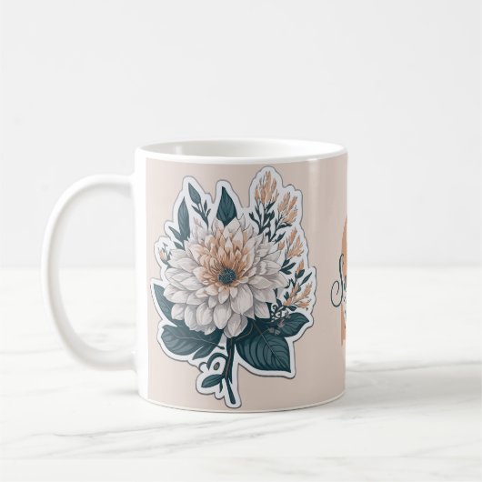Schattigee Bloemenpastel kleuren  Koffiemok (Links)