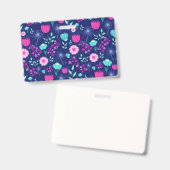 Schattigee bloemenpatroon achtergrond badge (Voor- en achterkant)