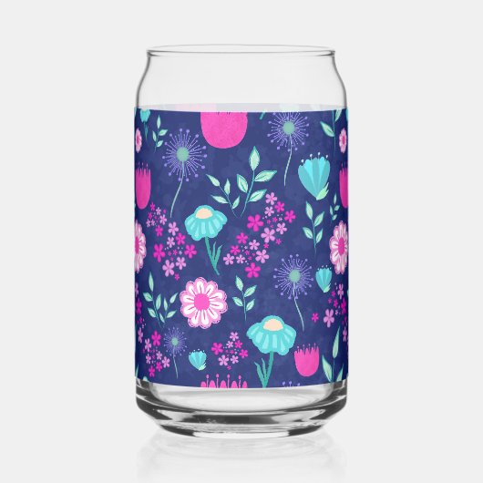 Schattigee bloemenpatroon achtergrond blikvorm glas (Achterkant)