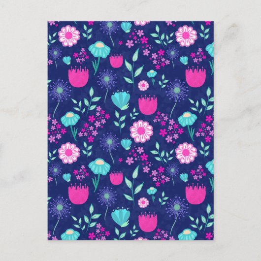 Schattigee bloemenpatroon achtergrond briefkaart (Voorkant)