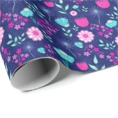 Schattigee bloemenpatroon achtergrond cadeaupapier (Rol Hoek)