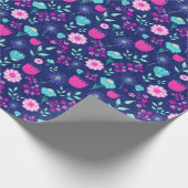 Schattigee bloemenpatroon achtergrond cadeaupapier (Hoek)