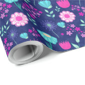 Schattigee bloemenpatroon achtergrond cadeaupapier (Rol Hoek)