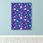 Schattigee bloemenpatroon achtergrond canvas afdruk (Insitu (Houten vloer))