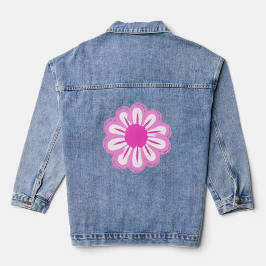 Schattigee bloemenpatroon achtergrond denim jacket (Achterkant)