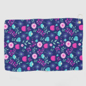 Schattigee bloemenpatroon achtergrond golfhanddoek (Horizontaal)