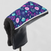 Schattigee bloemenpatroon achtergrond golfheadcover (3/4 voorkant)