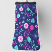 Schattigee bloemenpatroon achtergrond golfheadcover (Draai 90)
