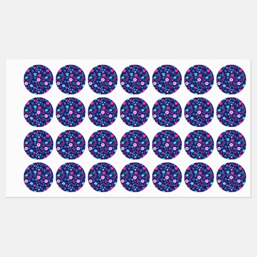 Schattigee bloemenpatroon achtergrond labels (Vel)