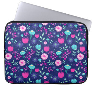 Schattigee bloemenpatroon achtergrond laptop sleeve