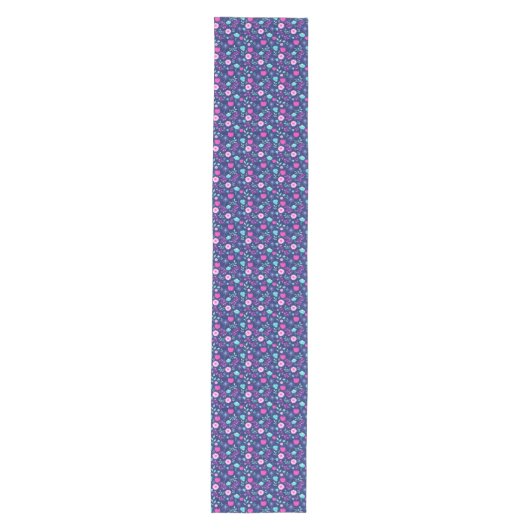 Schattigee bloemenpatroon achtergrond medium tafelloper (Voorkant)