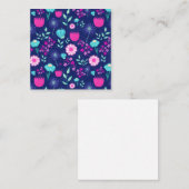 Schattigee bloemenpatroon achtergrond notitiekaartje (Voorkant / Achterkant)