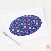Schattigee bloemenpatroon achtergrond ovale sticker (Envelop)