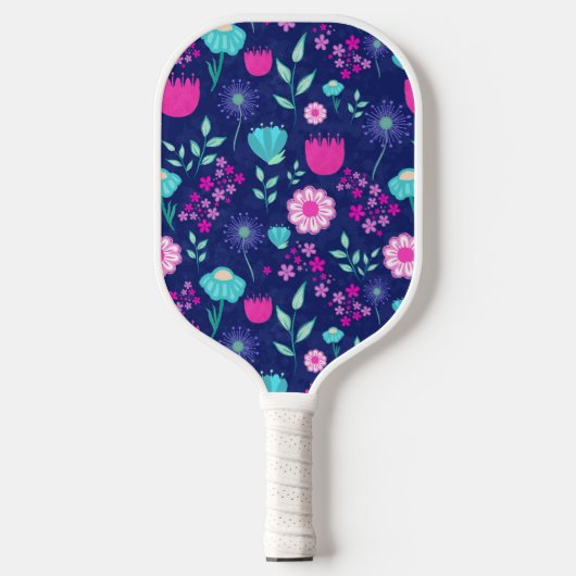 Schattigee bloemenpatroon achtergrond pickleball paddle (Voorkant)
