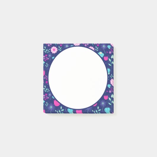 Schattigee bloemenpatroon achtergrond post-it® notes (Voorkant)