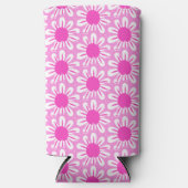 Schattigee bloemenpatroon achtergrond seltzer blikjeskoeler (Voorkant)