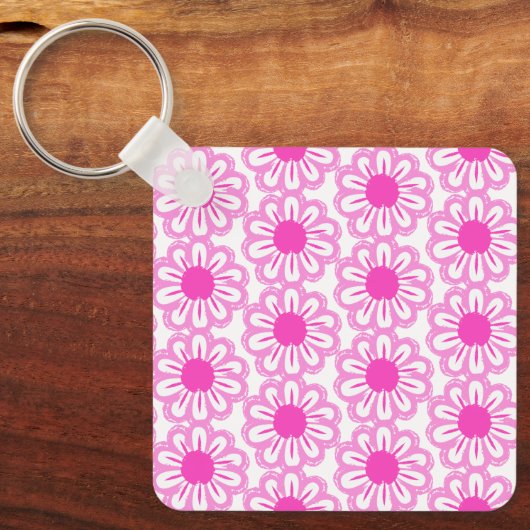 Schattigee bloemenpatroon achtergrond sleutelhanger (Voorkant)