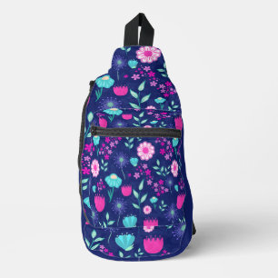 Schattigee bloemenpatroon achtergrond sling bag