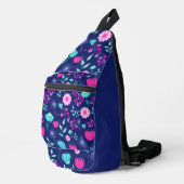 Schattigee bloemenpatroon achtergrond sling bag (Rechterhoek)