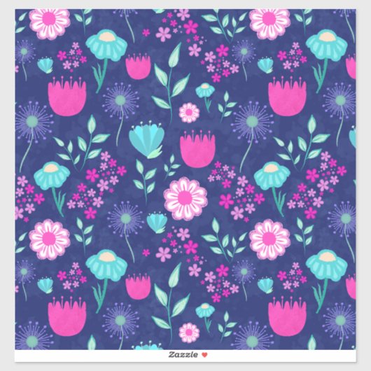 Schattigee bloemenpatroon achtergrond sticker (Vel)