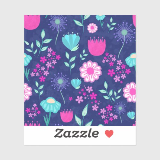 Schattigee bloemenpatroon achtergrond sticker (Vel)