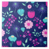 Schattigee bloemenpatroon achtergrond tegeltje (Voorkant)