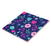 Schattigee bloemenpatroon achtergrond tegeltje (Zijkant)