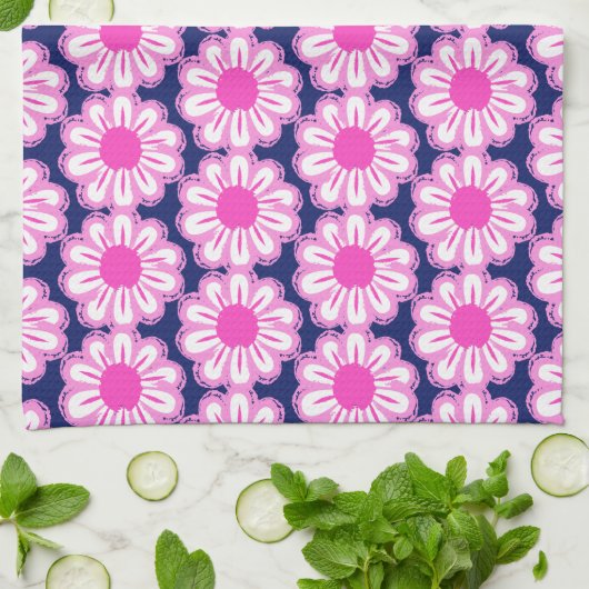 Schattigee bloemenpatroon achtergrond theedoek (Gevouwen)