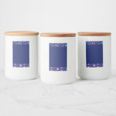 Schattigee bloemenpatroon achtergrond voedselcontainer etiket (Flessen)