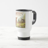 Schattigee, bloemenrijke / voorjaar Highland koe Reisbeker (Voorkant rechts)