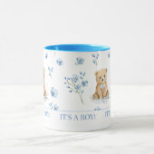 Schattigee bloementeddybeer baby shower cadeau mok (Midden)