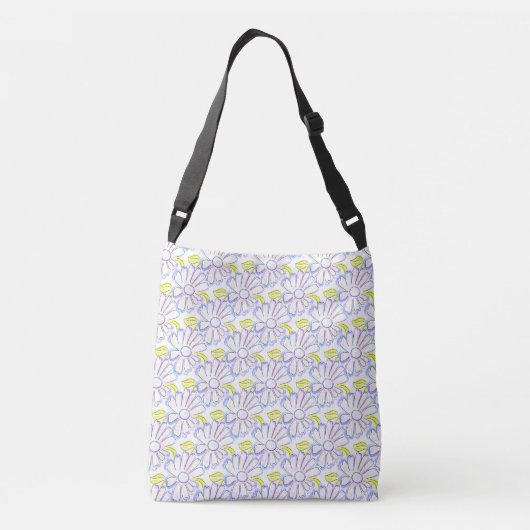 Schattigee bloementekening crossbody tas (Achterkant)